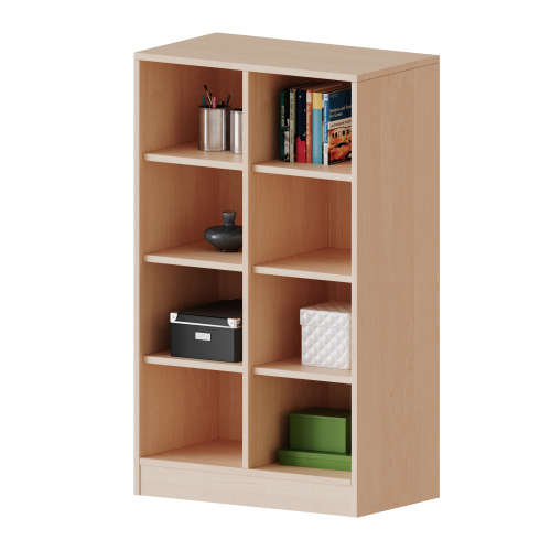 Taschenregal, 3 Ordnerhöhen - Serie evo180 B/H/T: 70,3x118x50 cm, 8 halbhohe Fächer, mit Sockel (81 mm)