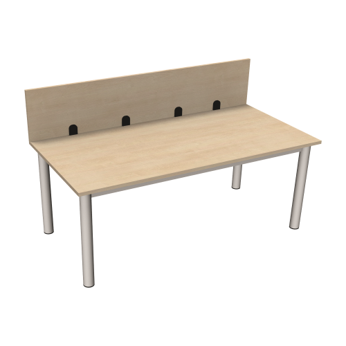 Tisch mit Aufsatz- Sichtblende und 60 mm Rundrohrgestell Tischgestell mit Rundrohr Standbeinen Ø 60 mm, die Tischhöhe 72 cm oder nach DIN ist wählbar