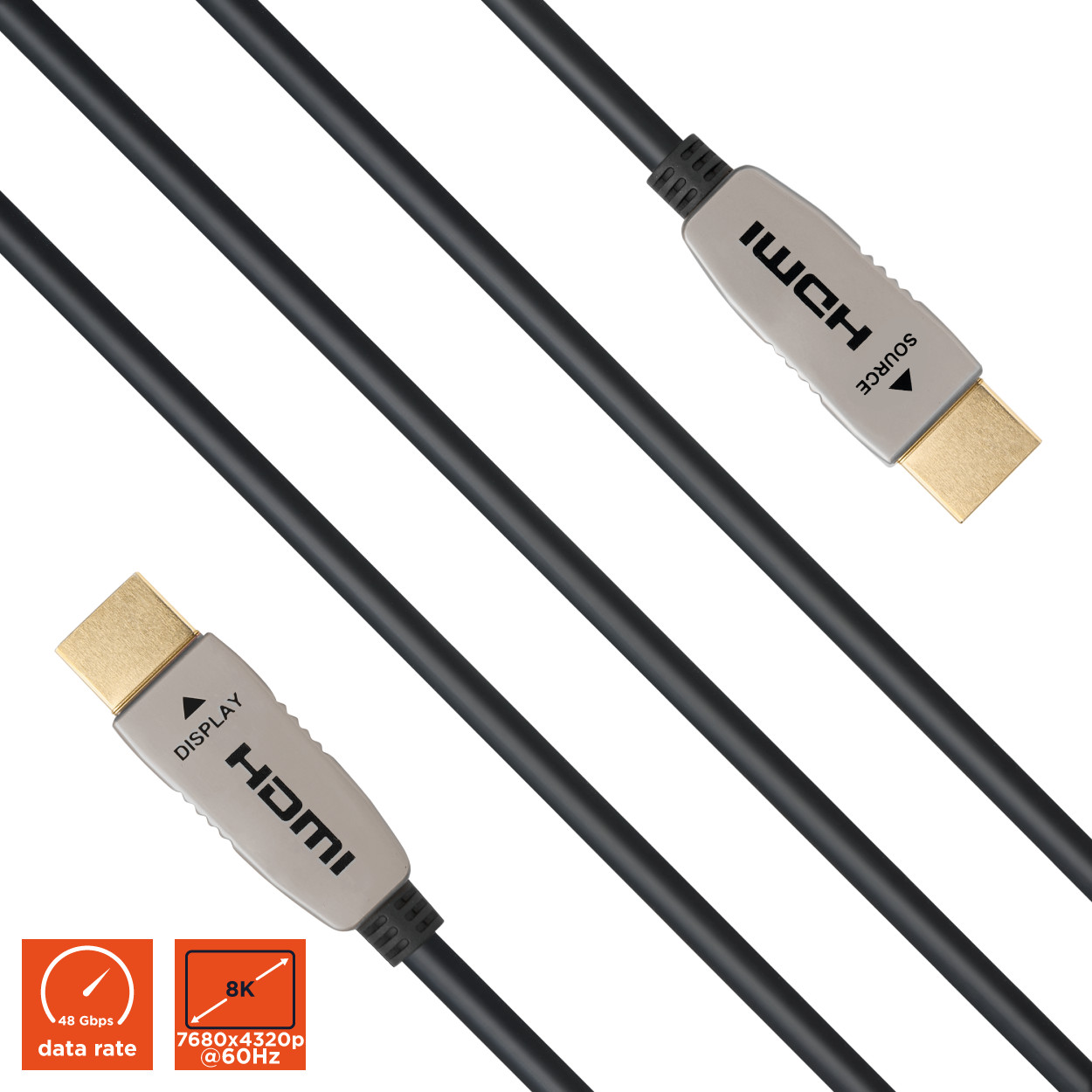 celexon UHD Optical Fibre HDMI 8K 48Gbps Active Kabel 20m, schwarz