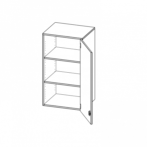 Aufsatzschrank, 3 Ordnerhöhen - Serie evo180 B/H/T: 60x108x40 cm, 1 Tür, abschließbar, Tür öffnet nach rechts