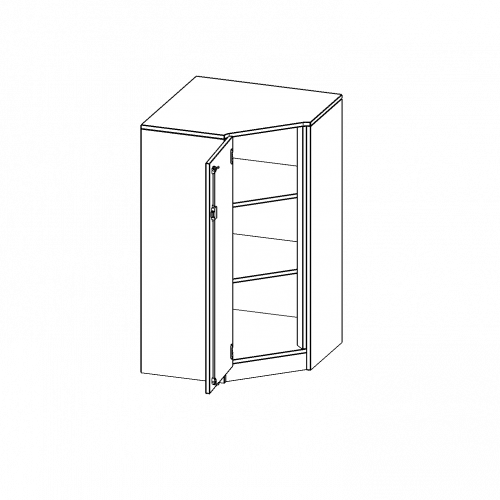 Innenecke als Schrank, 3 Ordnerhöhen - Serie evo180 B/H/T: 80x118x80 cm, Für 50 cm tiefe Schrankwände, Tür öffnet links, mit Sockel (81 mm)