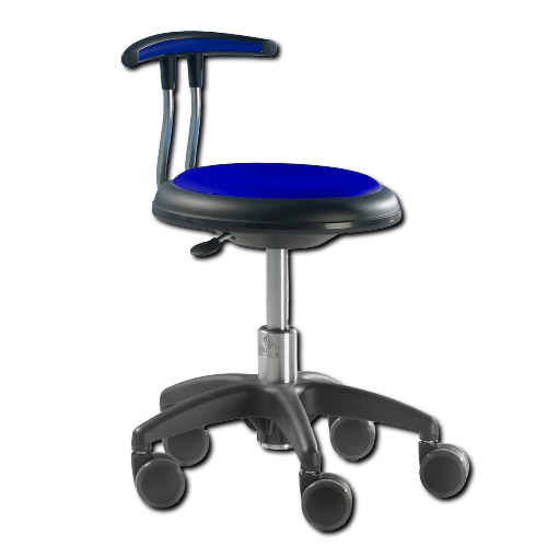 Genito Eco Drehstuhl mit Gaslift Höhenverstellung und Rückenlehne Höhenverstellung: 30-38 cm, auf Kunstoffgleitern, Stoff blau