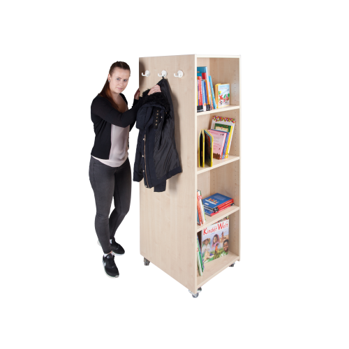 Bücherturm mit offenen Fächern B/H/T: 52x164,5x64 cm, fahrbar, einseitig