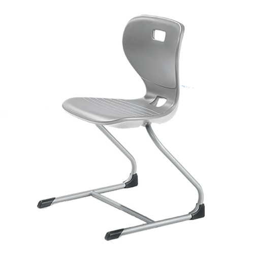 Ergostar Freischwinger Schulstuhl Sitzschalenfarbe Hellgrau, Sitzhöhe 51 cm
