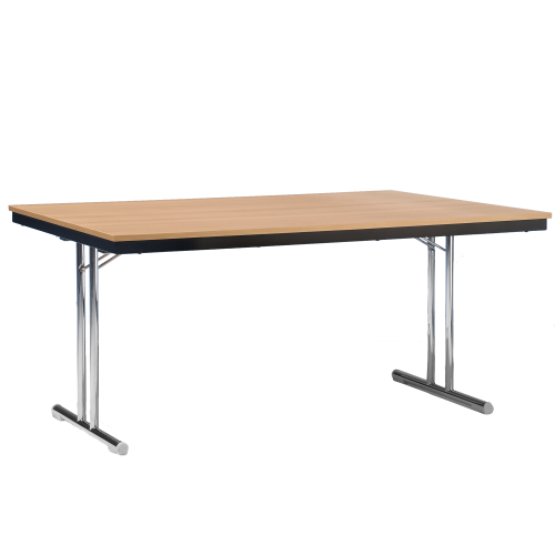 Klapptisch mit Chromgestell und melaminharzbeschichteter Tischplatte B/H/T: 160x72x70 cm, Zargenart Stahl