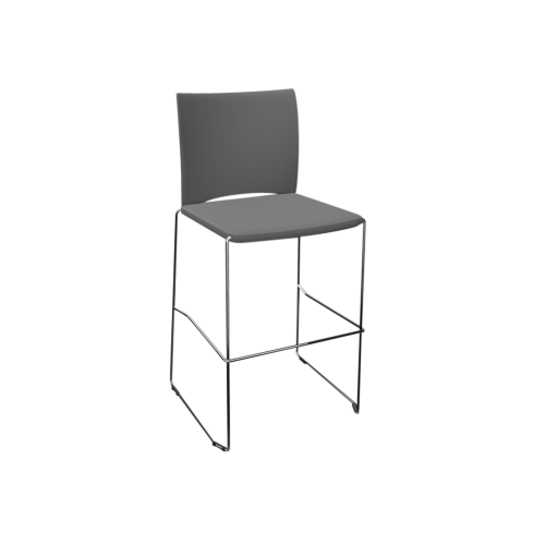Barhocker Diane mit Sitz- und Rückenpolsterung B/H/T: 58x111x54 cm, Gestellfarbe Weiß, Stoffgruppe C1 (Standard)