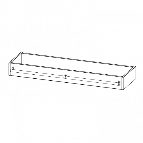Leiterzarge zur Aufnahme einer Leiter - Serie evo180 Gesamthöhe 15 cm, für 140,6 cm breite und 40 cm tiefe Schrankwände