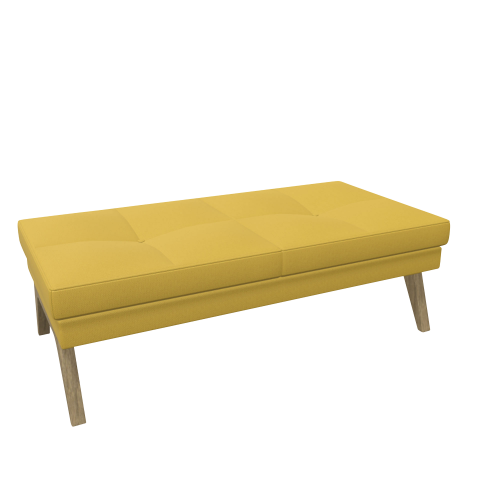 2er Sitzbank Ona mit Holzgestell B/H/T: 131x44x67 cm, Stoffgruppe C3 (schwer entflammbar)