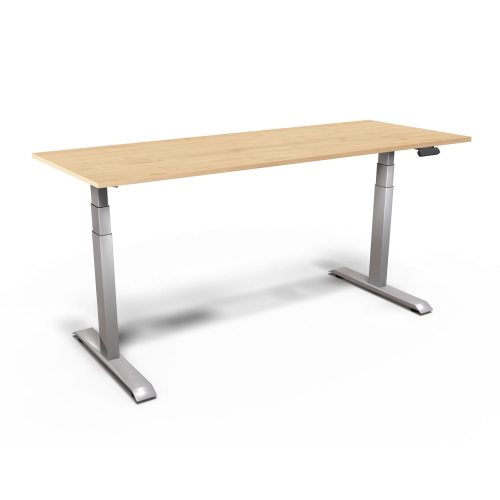 Elektrisch höhenverstellbarer Schreibtisch Gestell in Silber (Weißaluminium), B/H/T: 180x65-130x80 cm