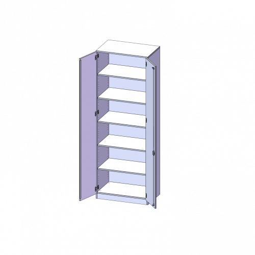 Schrank, 6 Ordnerhöhen - Serie evo180 B/H/T: 80x226x40 cm, 2 Türen, abschließbar, mit Sockel (81 mm)