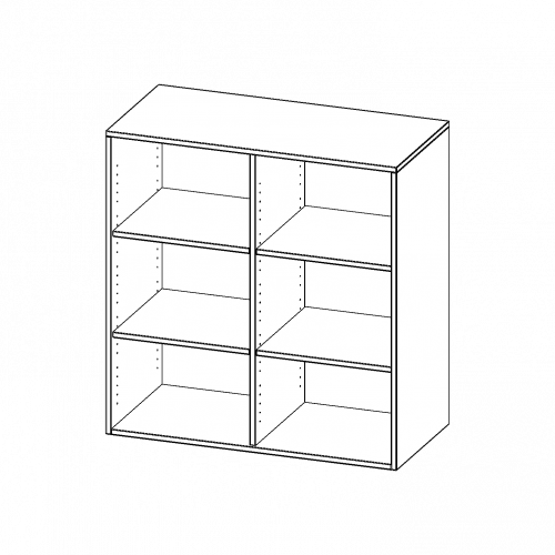 Aufsatzregal für ErgoTray Serie, 3 Ordnerhöhe - Serie evo180 mit Mittelwand, B/H/T: 138,7x108x40 cm