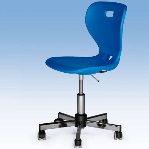 Ergostar Drehstuhl - Chrom Schulstuhl Weinrot, mit Rollen und höhenverstellbar von 34,5-40,5 cm