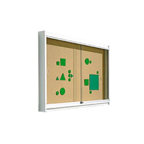 Holzvitrine Modell IV 1 B/H/T: 150x100x12 cm, Naturkorkrückwand