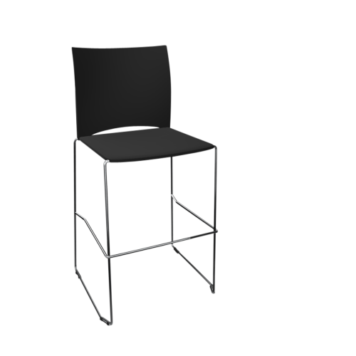 Barhocker Diane mit Sitz & Rückenlehne Kunststoff B/H/T: 58x110x54 cm, Gestellfarbe Weiß
