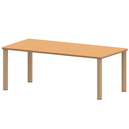 Tisch ZALOTTI mit Linoleum-Belag Rechtecktisch, B/H/T: 120x25x60 cm, Massivholzbeine Ø 60 mm, Fußvariante: Stellfuß