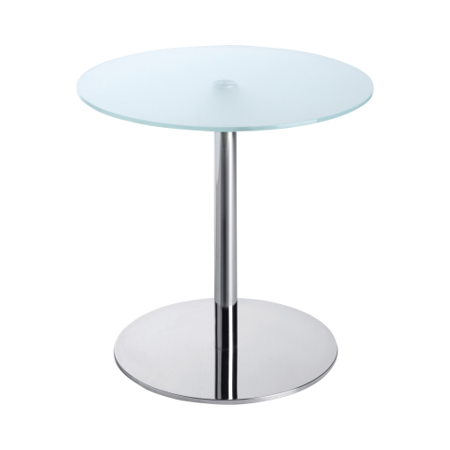 Rundtisch mit Tellerfußgestell und Milchglas H=72cm D=60cm