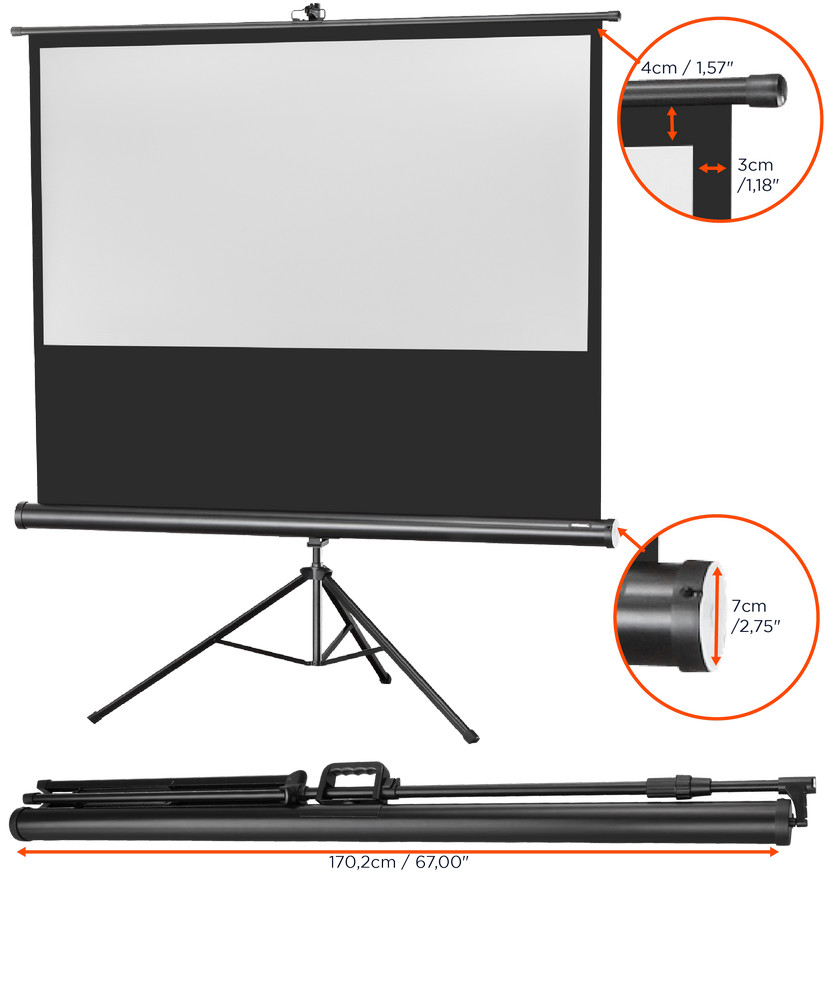 celexon Stativleinwand Economy 158 x 89 cm