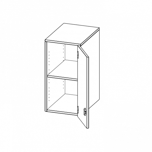 Aufsatzschrank für ErgoTray Serie, 2 Ordnerhöhen - Serie evo180 B/H/T: 36,1x72x50 cm, 1 Tür, Tür öffnet rechts