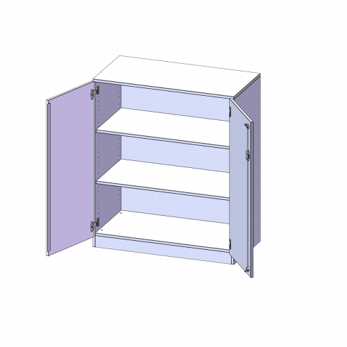 Schrank, 3 Ordnerhöhen - Serie evo180 B/H/T: 100x118x60 cm, 2 Türen, abschließbar, mit Sockel (81 mm)