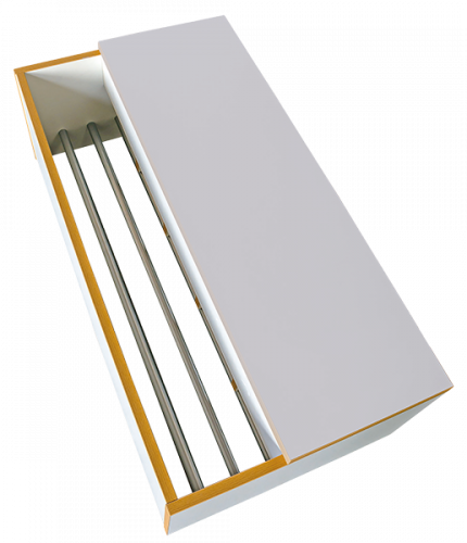 Garderobenbank mit integriertem Schuhrost und Sitztiefenverlängerung 4 Plätze, B/H/T: 80x42x52 cm, besteht aus feuerhemmendem Material