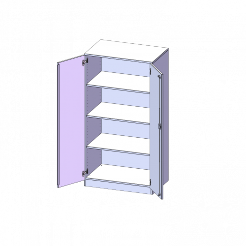 Schrank, 4 Ordnerhöhen - Serie evo180 B/H/T: 80x154x60 cm, 2 Türen, abschließbar, mit Sockel (81 mm)