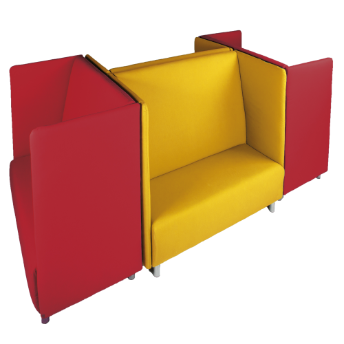 Akustiksofa 4er Set, Bezug Baumwolle, Stofffarbe wählbar B/H/T: 146x132x77 cm