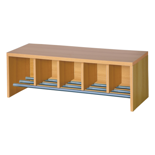 Garderobenbank mit integriertem Schuhrost 5 Plätze, B/H/T: 100x42x32 cm, besteht aus feuerhemmendem Material