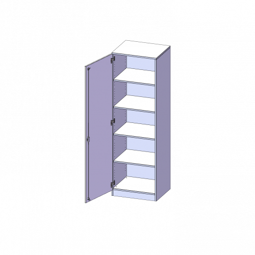 Schrank, 5 Ordnerhöhen - Serie evo180 B/H/T: 60x190x60 cm, 1 Tür, abschließbar, Tür öffnet nach links, mit Sockel (81 mm)