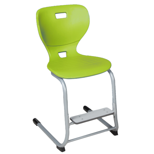 Ergostar Step! Schulstuhl mit verstellbarer Fußraste Sitzfläche Klein und Sitzschalenfarbe Limonengrün