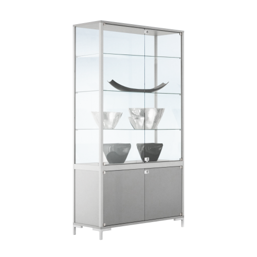 Standvitrine LINK mit 2 Glaseinlegeböden für den Innenbereich H/T: 186x40 cm, Breite wählbar
