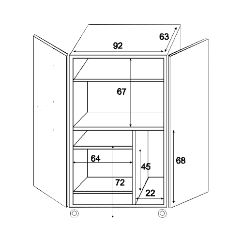EDV-Schrank 1000, fahrbar B/H/T: 96x150x67 cm, Multi-Media-Center