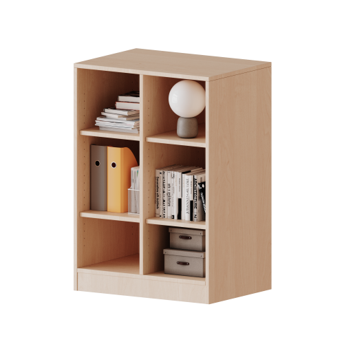 Regal, zweireihig, 2 Ordnerhöhen - evo180 Serie Breite 70,3 cm, Gesamthöhe 100 cm (2,5 Ordnerhöhen), mit Sockel und Mittelwand, ohne Boxen, 4 Einlegeböden