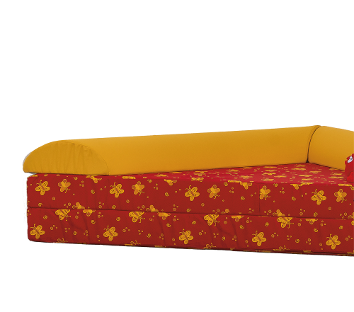 Kuschelecke Klappdreieck mit 2 halbrunden Rollen B/H/T: 160x15x160 cm, Bezug: Stoff