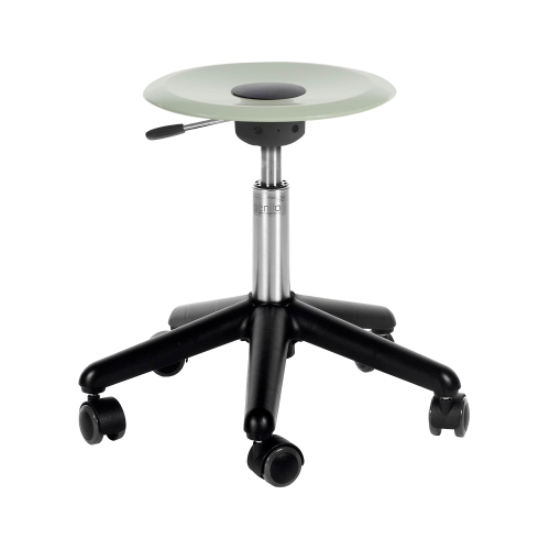 Genito UFO Hocker mit Gaslift, fahrbar, Sitzteller Polycarbonat (PC) Lieferbare Sitzhöhen: 41-51 cm