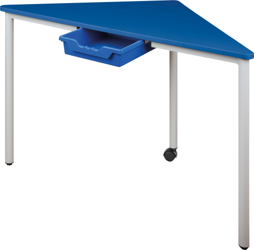 Pythagoras Dreiecktisch Vollkern "Powersurf" mit Ergo Tray Box B/H/T: 120x76x85 cm, mobiler Dreiecktisch mit Kunststoffbox, Tischhöhe DIN06 - 76 cm