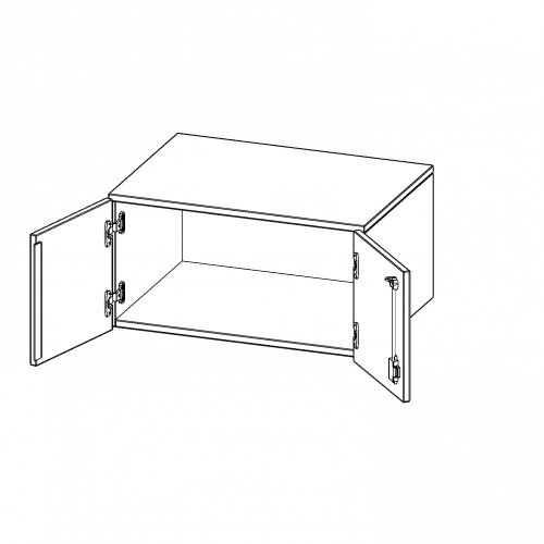 Aufsatzschrank für ErgoTray Serie, 1 Ordnerhöhe - Serie evo180 zwei Türen, B/H/T: 104,5x36x40 cm