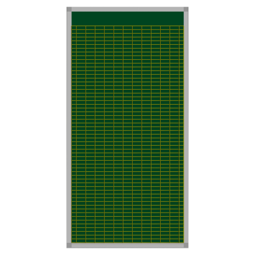 Klassenplantafel erweiterbar, Stahlemaillie grün Stundenplantafel Basis für 10 Klassen mit 8 Tagesstunden, 57x103 cm