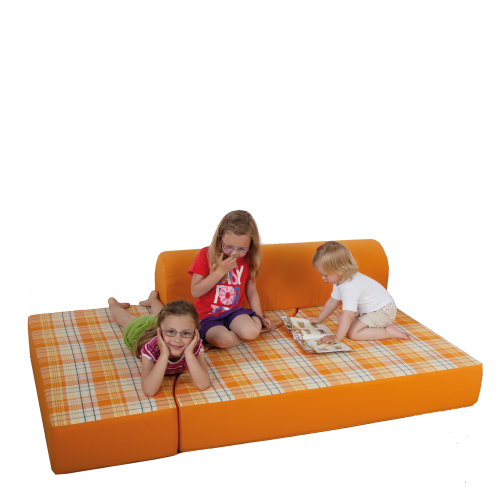 Bett-Sofa mit Rückenrolle B/H/T: 120x40x133 cm, Bezug Stoff