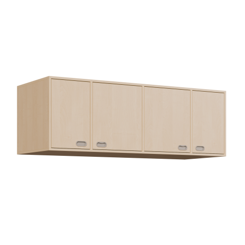 Aufsatzschrank für Liegepolster-Möbel B/H/T: 178x60x72 cm, Schrank 4-türig, für 10er Liegepolster-Bettzeug-Regal (mit Vorhangeinrichtung)