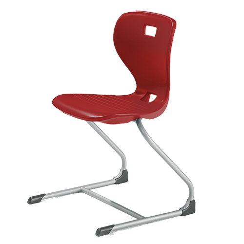 Ergostar Freischwinger Schulstuhl Sitzschalenfarbe Weinrot, Sitzhöhe 42 cm
