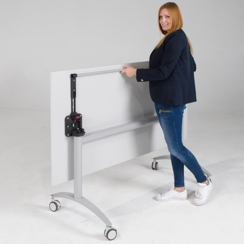 Seitenklapptisch mit Vollkernplatte " PowerSurf", fahrbar B/H/T: 140x72x70 cm