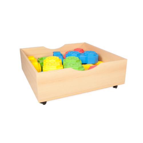 Rollkasten für Riesenpodeste B/H/T: 90x32x90 cm, für Podeste der Höhe 40 cm auf Stahlgestell, Rollkasten
