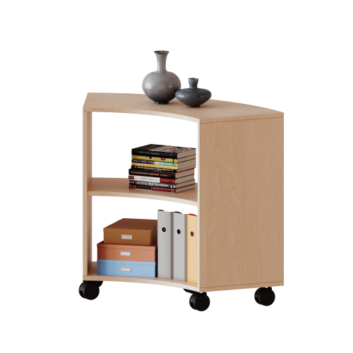 Fahrbares Sechstelkreisregal - Serie evo180 B/H/T: 98,7x82x40 cm, 2 Ordnerhöhen, ohne Rückwand