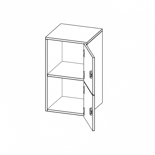 Schließfach - Aufsatzschrank, 2 Ordnerhöhen - Serie evo180 B/H/T: 40,5x72x40 cm, 2 Schließfächer, Türen öffnen nach rechts