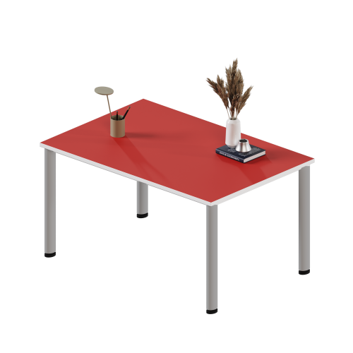Speiseraumtisch rechteckig B/H/T: 160x46x80 cm, mit Linoleum, Stahlgestell Rundrohr 40 mm, Tischplatte mit ABS-Sicherheitskanten