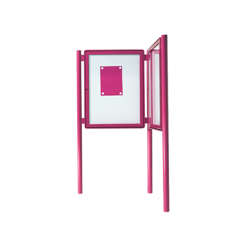 Aluvitrine Modell W6 mit Klettenstoff B/H/T: 82x107x6,5 cm, Türanschlag Rechts, Einsatzbereich Innen