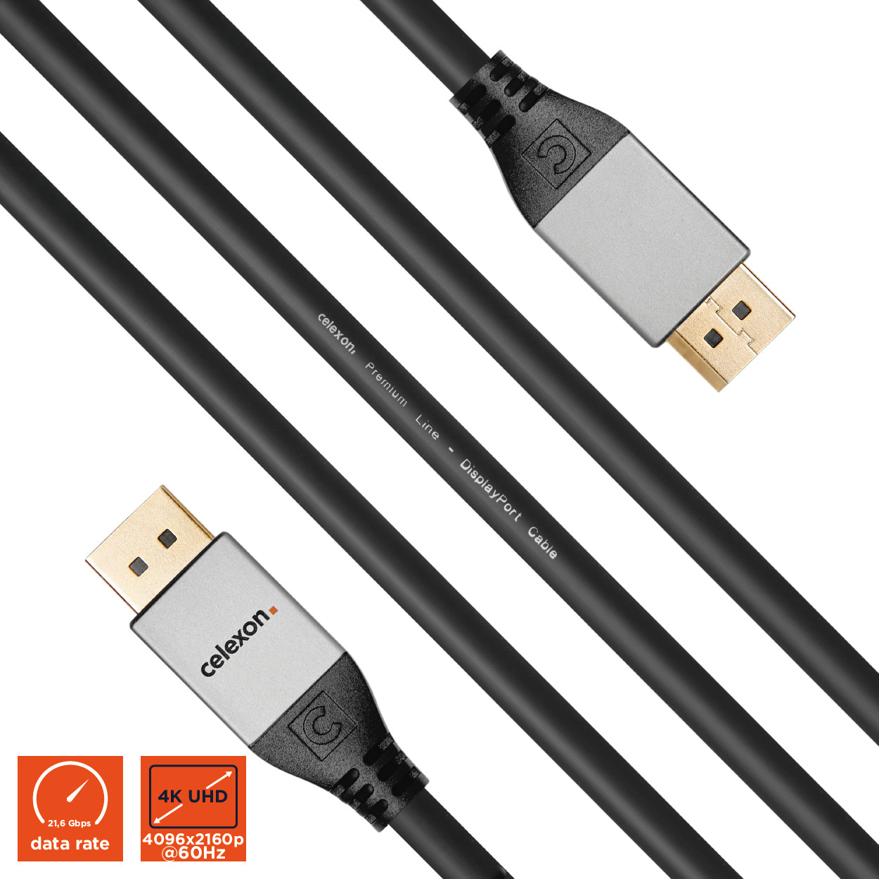 celexon DisplayPort Kabel 4K 1,5m - Professional Line