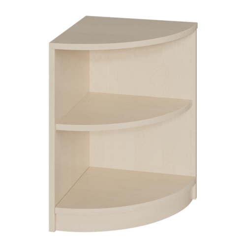 Korpus-Eckregal mit festen Fächern B/H/T: 40x60x40 cm, Böden im Radius 40 cm, mit 2 Fächern zwischen festen Zwischenböden