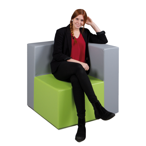 CUBE-Sessel Eckelement, Sitztiefe: 55x55 cm B/H/T: 75x75x75 cm, Kustleder