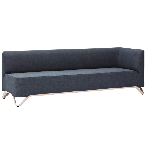 BOXIT 3er Designer Sofa mit Armlehne B/H/T: 205x74x75 cm, Sitzhöhe: 43 cm, Armlehne links, Gestell Holz, Bezug Stoff